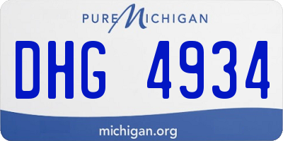 MI license plate DHG4934