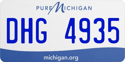 MI license plate DHG4935