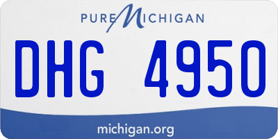 MI license plate DHG4950
