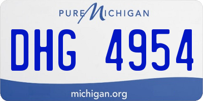 MI license plate DHG4954