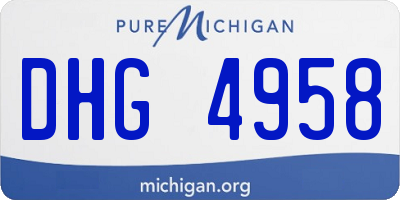MI license plate DHG4958