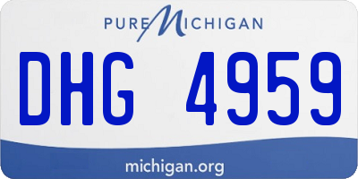 MI license plate DHG4959
