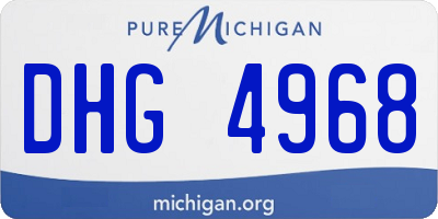 MI license plate DHG4968