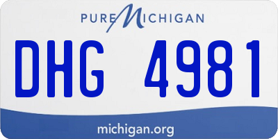 MI license plate DHG4981