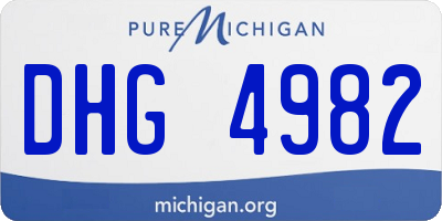 MI license plate DHG4982