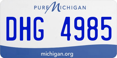 MI license plate DHG4985