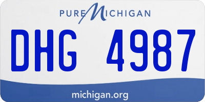 MI license plate DHG4987