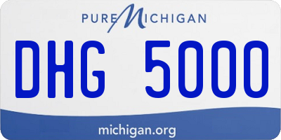 MI license plate DHG5000
