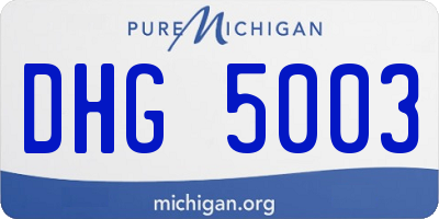 MI license plate DHG5003
