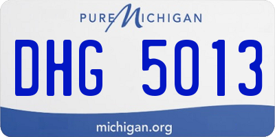 MI license plate DHG5013