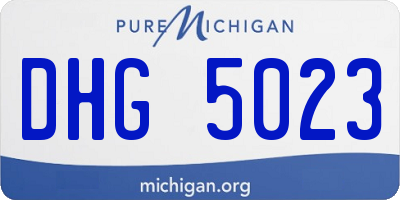 MI license plate DHG5023