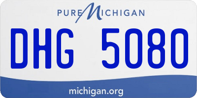 MI license plate DHG5080