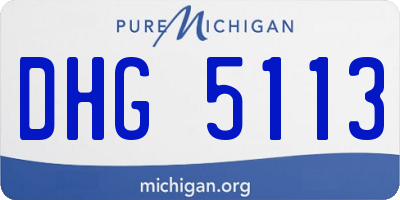 MI license plate DHG5113