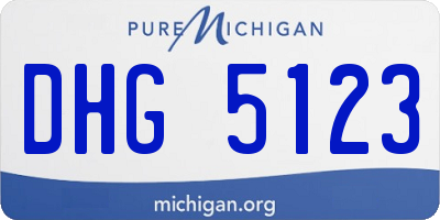 MI license plate DHG5123
