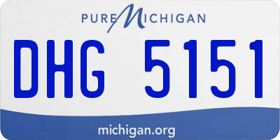 MI license plate DHG5151