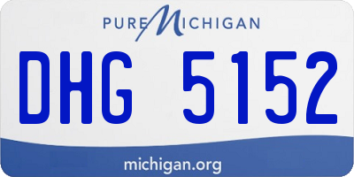 MI license plate DHG5152