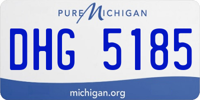 MI license plate DHG5185