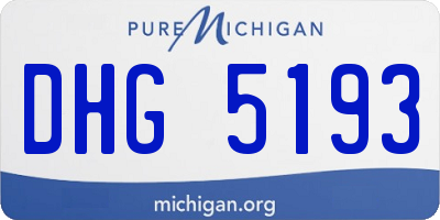 MI license plate DHG5193