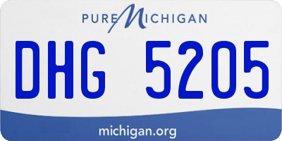 MI license plate DHG5205