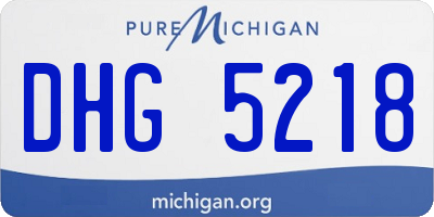 MI license plate DHG5218