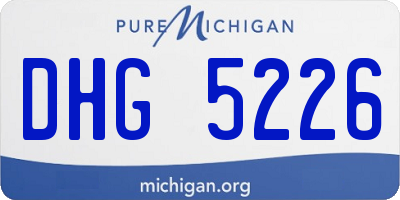 MI license plate DHG5226