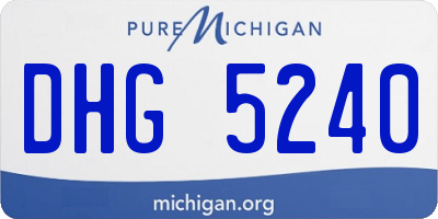 MI license plate DHG5240