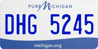 MI license plate DHG5245