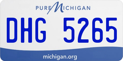 MI license plate DHG5265