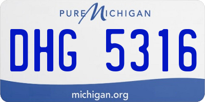 MI license plate DHG5316