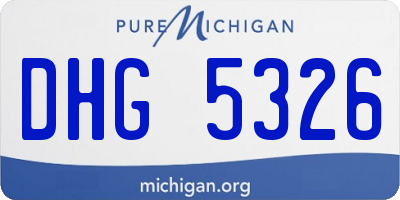 MI license plate DHG5326