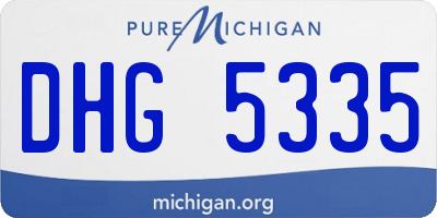 MI license plate DHG5335