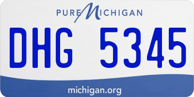 MI license plate DHG5345