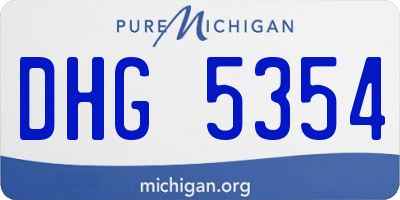MI license plate DHG5354