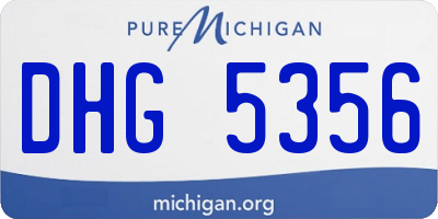 MI license plate DHG5356