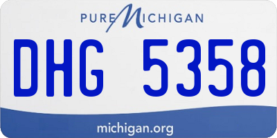 MI license plate DHG5358