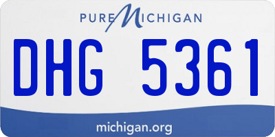 MI license plate DHG5361