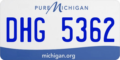MI license plate DHG5362