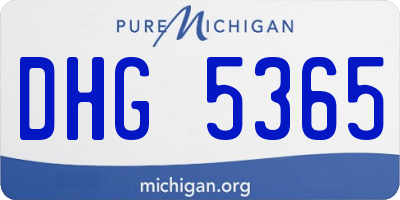 MI license plate DHG5365