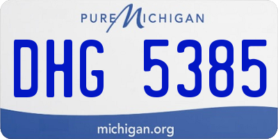 MI license plate DHG5385