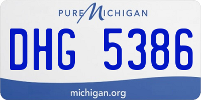 MI license plate DHG5386
