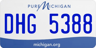 MI license plate DHG5388