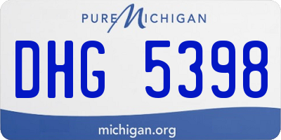 MI license plate DHG5398