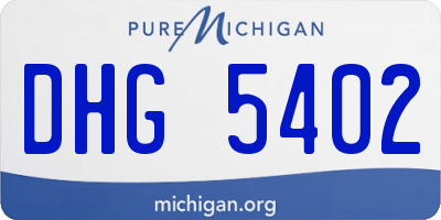 MI license plate DHG5402