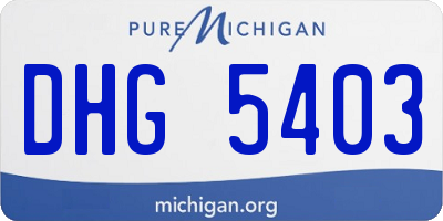 MI license plate DHG5403