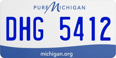 MI license plate DHG5412