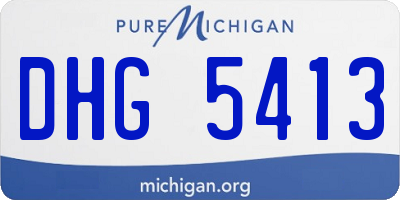 MI license plate DHG5413