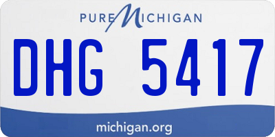 MI license plate DHG5417
