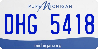 MI license plate DHG5418