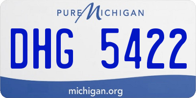 MI license plate DHG5422
