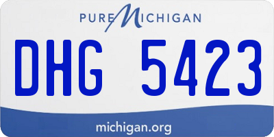 MI license plate DHG5423